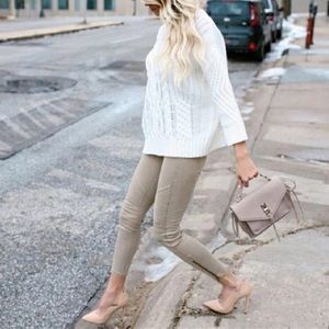 Khaki moto jeggings